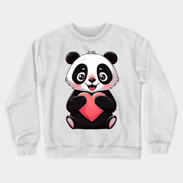 Cute panda Crewneck Sweatshirt by Chromatic Currents